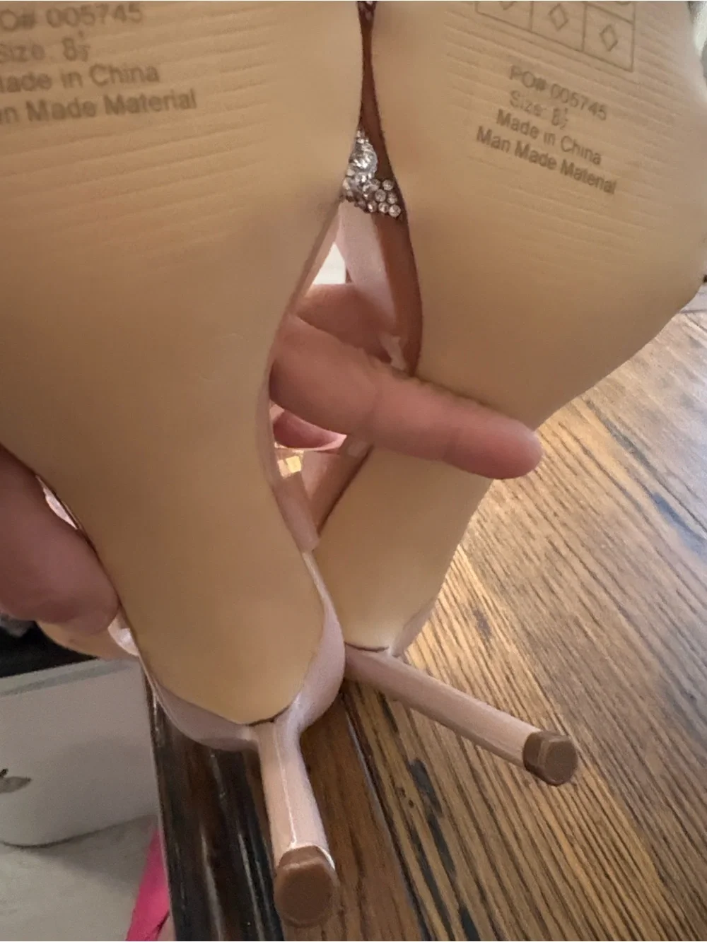 NWOT W SZ 8.5 Journee Collection Neutral  Pointed Toe Jelly Slingback Heels